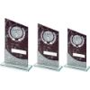 Picture of Brown Marble Printed Glass Plaque With Football Insert And Plate - 8.25in