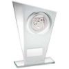 Picture of White|silver Printed Glass Plaque With Football Insert And Plate - 8in
