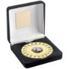 Picture of Black Velvet Box And 70mm Football Medal Trophy (1in Centre) Gold - 4in