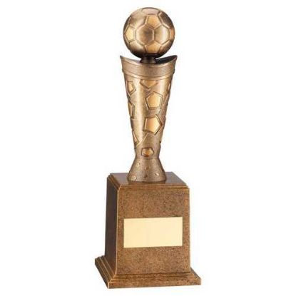 Picture of Bronze|gold Plastic Football Figure On Base - 9.5in