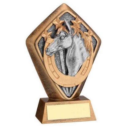 Picture of Brz~gold Diamond Holder With Horse Disc With Plate