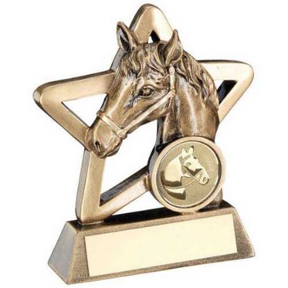 Picture of Brz~gold Horse Mini Star With Plate (1in Centre)