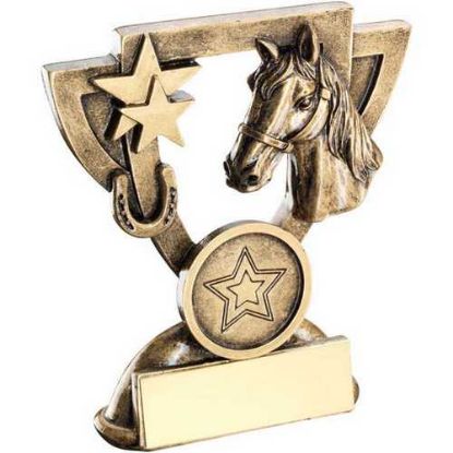 Picture of Brz~gold Horse Mini Cup With Plate (1in Centre)