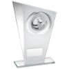 Picture of White|silver Printed Glass Plaque With Horse Insert And Plate - 8in