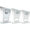 Picture of White|silver Printed Glass Plaque With Horse Insert And Plate - 8in