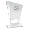 Picture of White|silver Printed Glass Plaque With Horse Insert And Plate - 8in