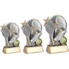 Picture of Pew|gold Tennis Ball With Racket On Brz Base With Plate (1in Cen) - 7.25in