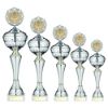 Picture of Silver|gold Snakeskin Trophy Cup With Lid With Plate (2in Centre) - 17.5in