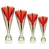 Picture of Gold|red Metal Wreath Trophy Cup With Plate - 17.5in