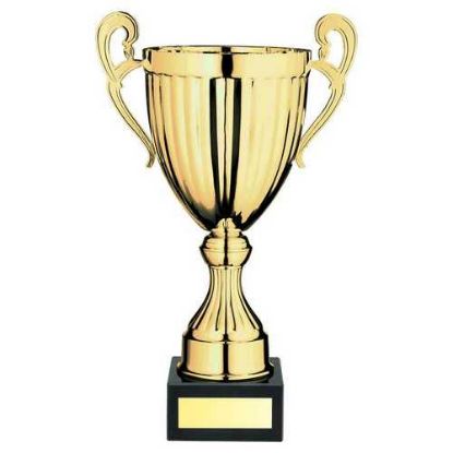 Picture of Gold Conical Trophy Cup With Handles And Plate