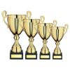 Picture of Gold Conical Trophy Cup With Handles And Plate - 10.25in