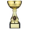 Picture of Gold Mini Assembled Trophy Cup With Plate (1in Centre) - 7.25in