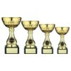 Picture of Gold Mini Assembled Trophy Cup With Plate (1in Centre) - 7.25in