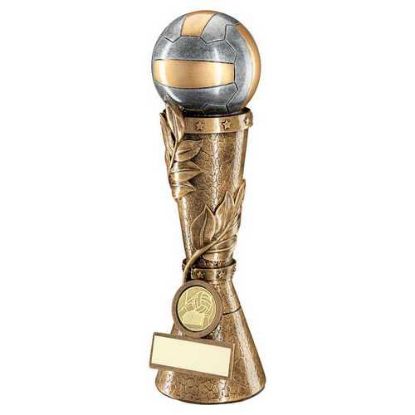 Picture of Brz~pew~gold Gaelic Football Leaf Column With Plate (1in Centre)