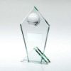 Picture of Jade Glass Pointed Plaque With Half Gaelic Football And Plate - 5.75in