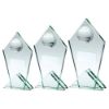 Picture of Jade Glass Pointed Plaque With Half Gaelic Football And Plate - 5.75in