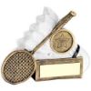 Picture of Brz|white Badminton Shuttle And Racket Flatback With Plate (1in Cen) - 4.25"