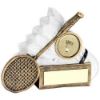Picture of Brz|white Badminton Shuttle And Racket Flatback With Plate (1in Cen) - 4.25"