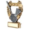 Picture of Brz|pew|gold Badminton 3 Star Wreath Award With Plate - 7.5in