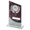 Picture of Brown Marble Printed Glass Plaque With Badminton Insert And Plate - 7.5in