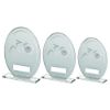 Picture of White|silver Printed Glass Oval With Badminton Insert And Plate - 6.5in