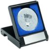 Picture of Black Plastic Box With Badminton Insert Trophy Silver - 3.5in