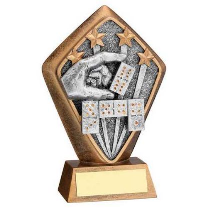 Picture of Brz~gold Diamond Holder With Dominoes Disc With Plate