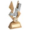 Picture of Brz|pew|gold Dominoes On Pointed Backdrop With Plate (1in Centre) - 8in