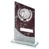 Picture of Brown Marble Printed Glass Plaque With Dominoes Insert And Plate - 8.25in