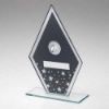 Picture of Grey|silver Printed Glass Diamond With Dominoes Centre And Plate - 7.25in
