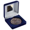 Picture of Blue Velvet Box And 60mm Medal Swimming Trophy Bronze - 4in