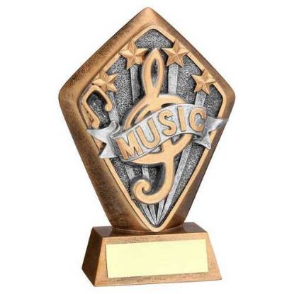 Picture of Brz~gold Diamond Holder With Music Disc With Plate