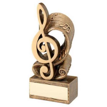 Picture of Brz~gold Music Note And Score With Plate