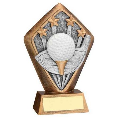 Picture of Brz~gold Diamond Holder With Golf Disc And Plate