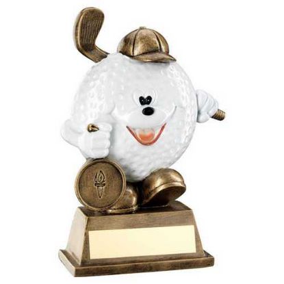 Picture of Brz~white Comedy Golf Ball Figure With Plate (1in Centre)