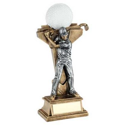 Picture of Brz~pew Male Golf Figure With Ball On Backdrop With Plate
