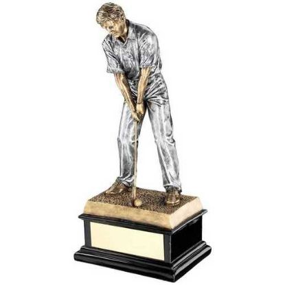 Picture of Brz~pew Start Of Swing Golfer On Black Base With Plate