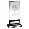 Picture of Clear|black Glass Plaque With Lasered Golf Image And Plate (15mm Thick) - 8.25in