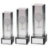 Picture of Clear Glass Lasered Golf Column On Black Base With Plate - 7.5in