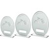 Picture of White|silver Printed Glass Oval With Golf Insert And Plate - 6.5in