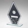 Picture of Grey|silver Printed Glass Diamond With Golf Centre And Plate - 8in