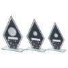 Picture of Grey|silver Printed Glass Diamond With Golf Centre And Plate - 8in