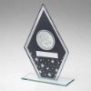 Picture of Grey|silver Printed Glass Diamond With Golf Centre And Plate - 8in