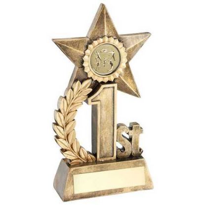 Picture of Gold Leaf And Star Award With Athletics Insert And Plate