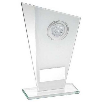 Picture of White~silver Printed Glass Plaque With Multi Athletics Insert And Plate