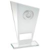 Picture of White|silver Printed Glass Plaque With Dog Insert With Plate - 6.5in