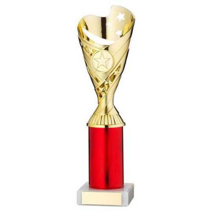 Picture of Gold|red Plastic Sabre Cup Assembled On Marble (1in Cen) - 10in