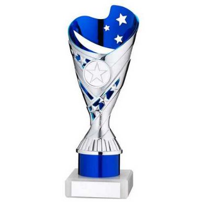 Picture of Silver|blue Plastic Sabre Cup Assembled On Marble With Tube (1in Cen) - 8in