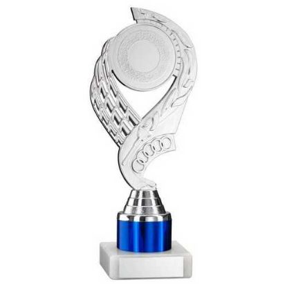 Picture of Silver|blue Olympic Holder Assembled On Marble - (2" Cen|1" Tube) 8in