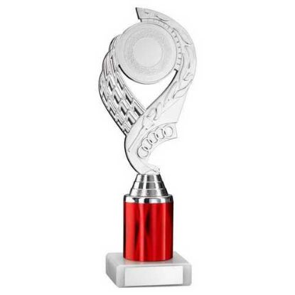 Picture of Silver|red Olympic Holder Assembled On Marble - (2" Cen|2" Tube) 9in
